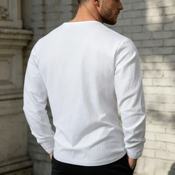 H1b3fca39510747c886d48ede5e656ea9z.webp Men's Linen-Blend V-Neck Long Sleeve Top