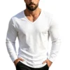 H4cbd5301d8904917b703c871b6172394b.webp Men's Linen-Blend V-Neck Long Sleeve Top