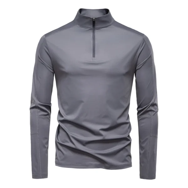 H92e7cb0cd30e43b2ae6675ac8de625c3s.webp Men's Quick-Dry Half-Zip Long Sleeve Top