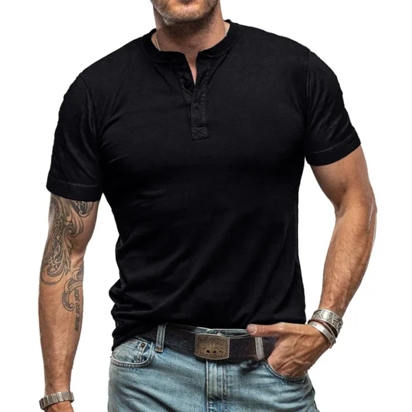Men's Solid Crew Neck Casual T-Shirt