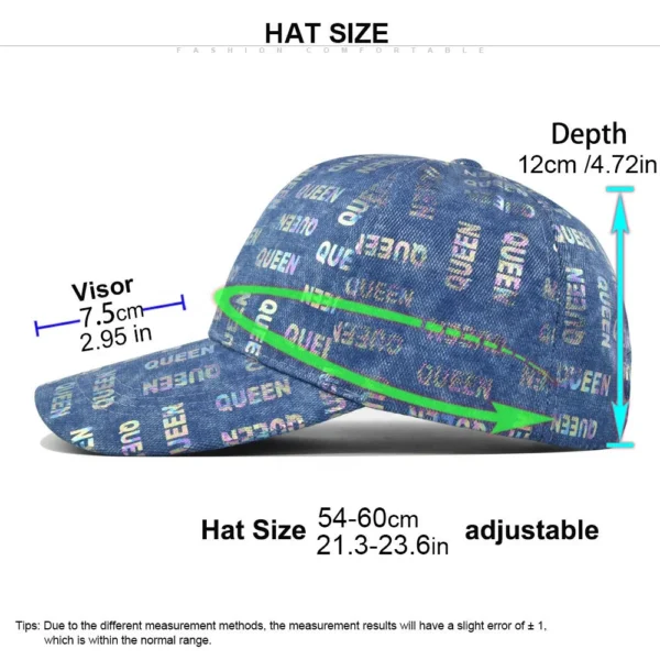 Queen Graphic Washed Denim Cap