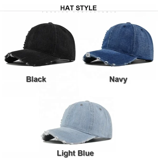 Hc23e3105f3cc43bcb46e54dabe71b9f1k.webp Vintage Ripped Denim Dad Cap
