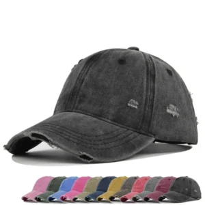 Distressed Washed 6-Panel Dad Cap