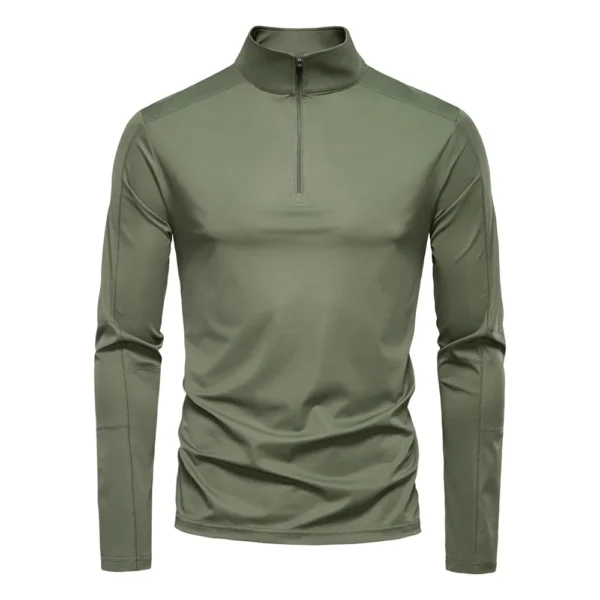 Hc75dcfa7d1d7481bb3364bcf5d7ee2dfG.webp Men's Quick-Dry Half-Zip Long Sleeve Top