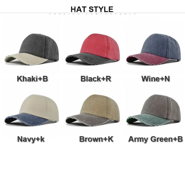 Color-Block Washed 5-Panel Cap