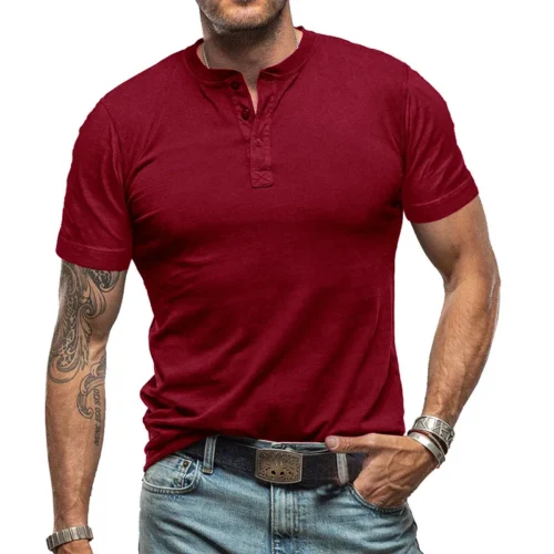 Hfbc85dace2c94fed9065269f42863d3dU.webp Men's Solid Crew Neck Casual T-Shirt