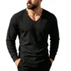 Hfe051fd4e12f457b982bac7b5e94198ce.webp Men's Linen-Blend V-Neck Long Sleeve Top